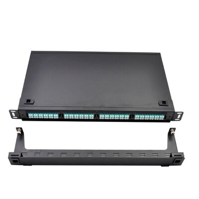 1U MTP پایه کاست 96F MPO To LC پچ پنل Rack Mount Black