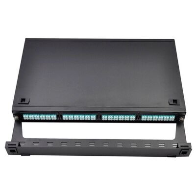 1U MTP پایه کاست 96F MPO To LC پچ پنل Rack Mount Black