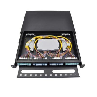 96FO MPO MTP پچ پنلs LC دوبلکس 1U Fiber پچ پنل 12 Slot