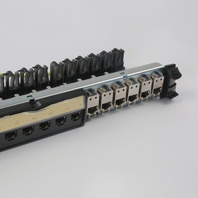 پچ پنل شبکه UTP یکپارچه پچ پنل RJ45 1U 24 پورت