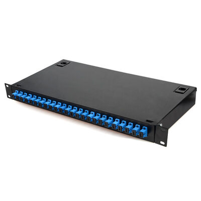 پچ پنل فیبر نوری 24 پورت 1U Rack Mount با آداپتور SC/UPC