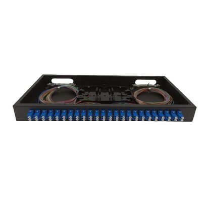 FTTH ODF پایه دیواری 48 فیبر وصله پنل فیبر نوری با پیگتیل های کوپلر LC دوبلکس