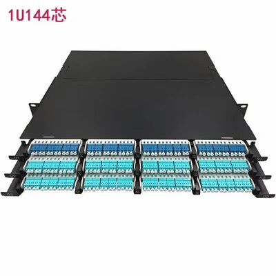 1U 144 هسته MTP MPO -LC پچ پنل ODF محفظه شاسی کشویی برای 12 کاست