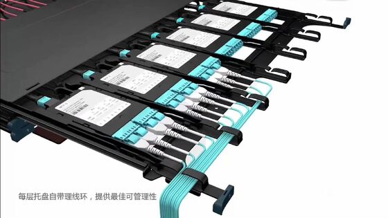 1U 144 هسته MTP MPO -LC پچ پنل ODF محفظه شاسی کشویی برای 12 کاست