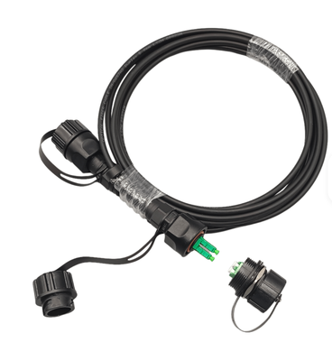 کابل پچ فیبر زرهی ضد آب فضای باز IP68 FTTA ODVA LC به ODVA LC UPC APC 5.0 میلی‌متری